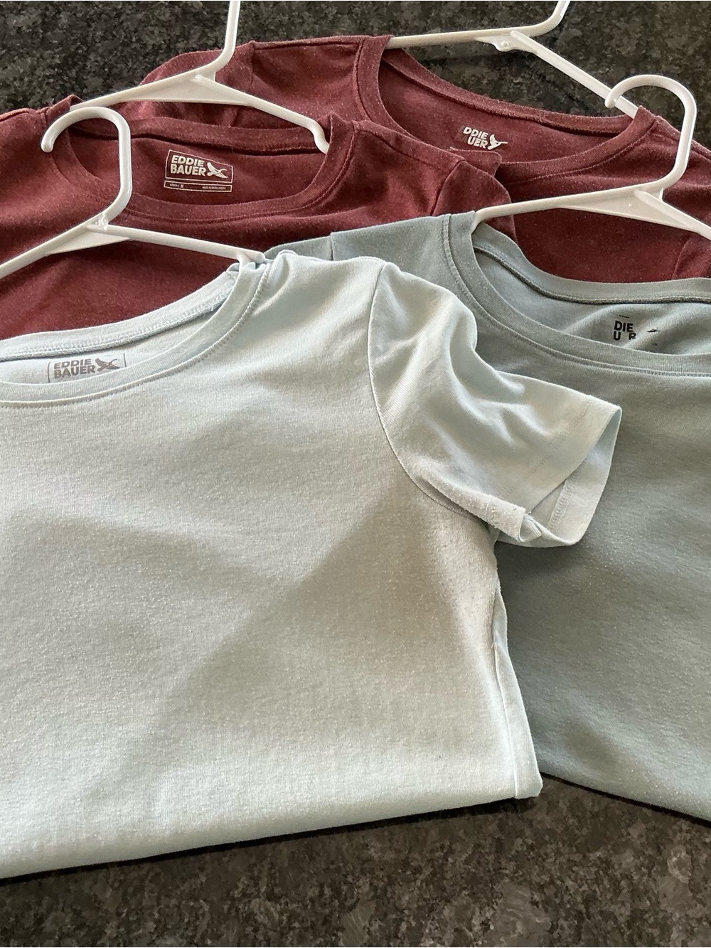 4 Eddie Bauer Women’s Short Sleeve Favorite Crew Tees size Med.